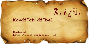 Kovách Ábel névjegykártya