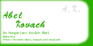 abel kovach business card
