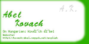 abel kovach business card